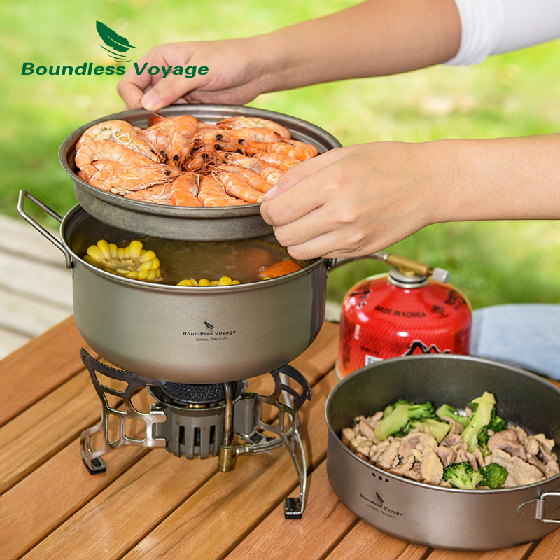 Camping Cooking Frying Pan - Boundless voyage titânio panela a vapor