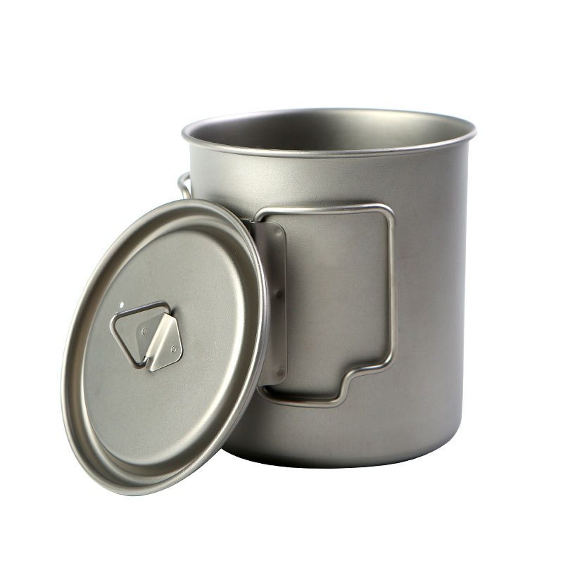 Camping Cooking Gadgets - Copos de titânio para acampamento, 450ml,