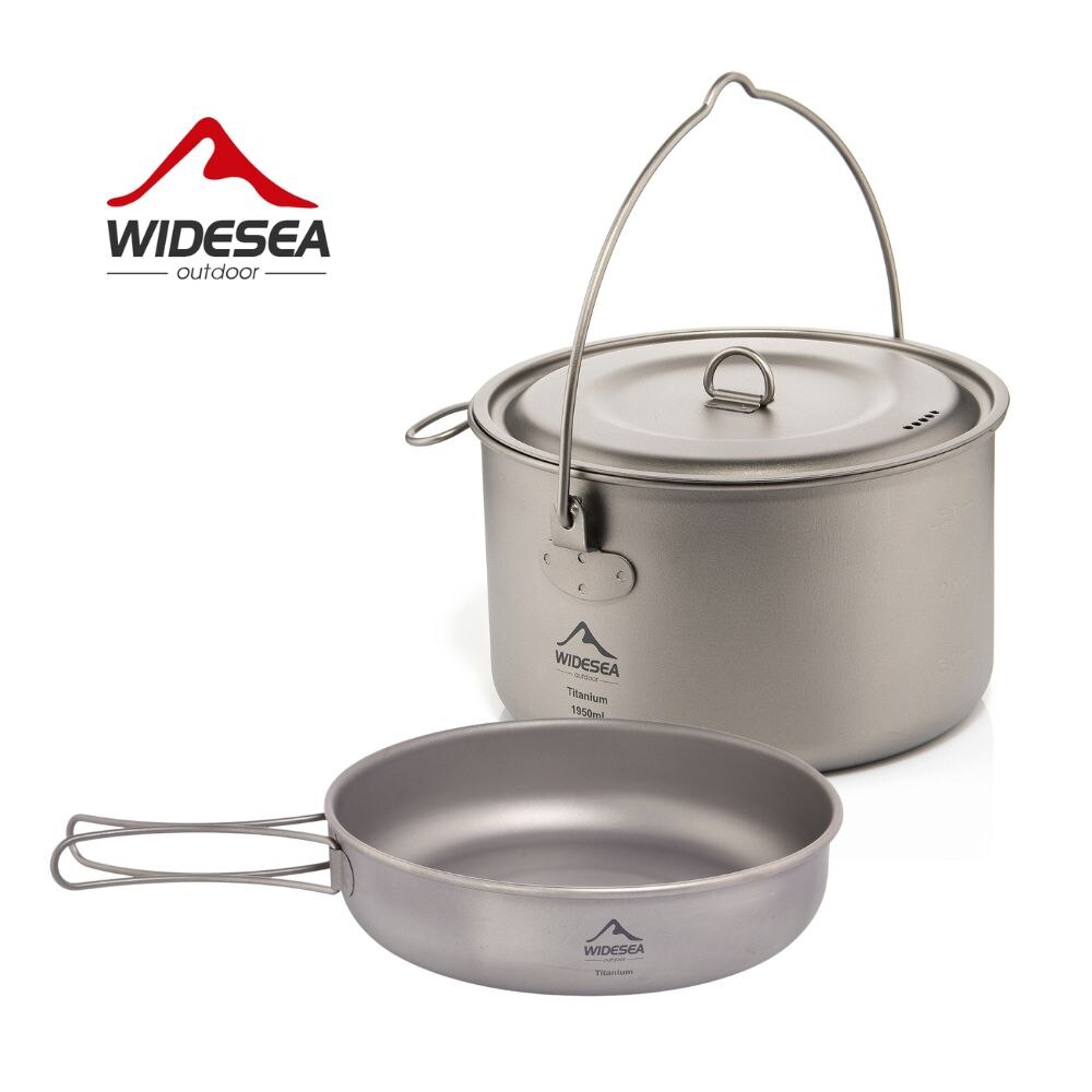 Camping Cooking Frying Pan - Widesea-Conjunto De Panelas De Titânio, Camping