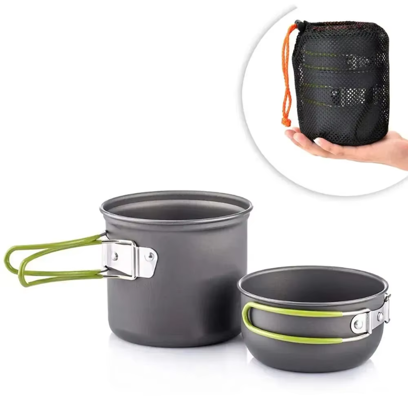 Camping Cooking Mess Kit - Conjunto de Panelas Ultraleves para Camping:
