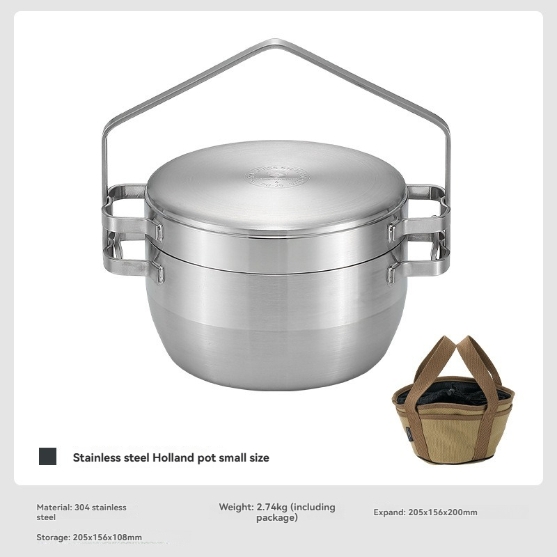 Camping Cooking Frying Pan - Panela suspensa de aço inoxidável espessado