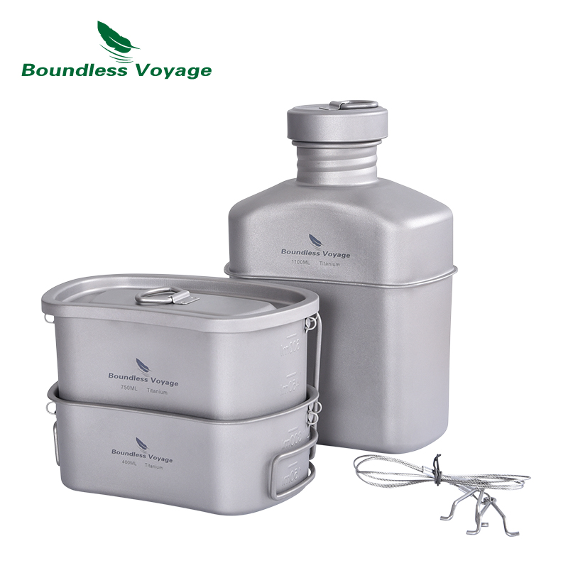 Camping Cooking Mess Kit - Boundless viagem titânio cantina cozinhar conjunto