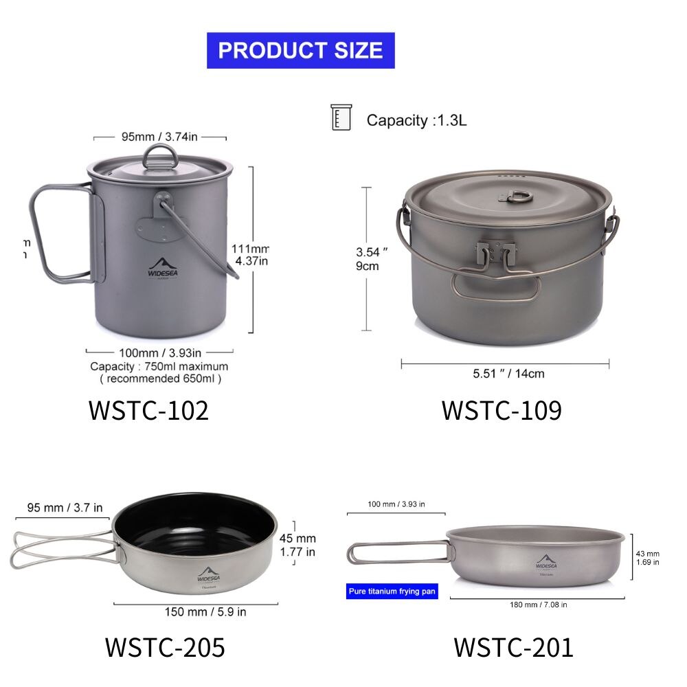 Widesea-Conjunto De Panelas De - Camping Cooking Frying Pan avaliação e preço