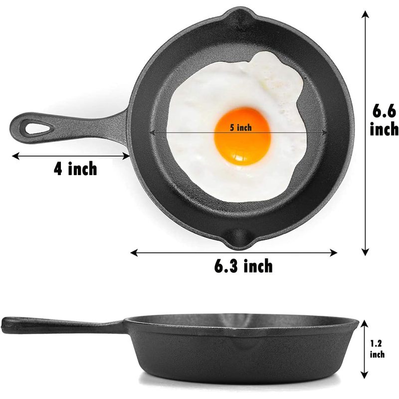 Panela de Ferro Fundido de 6 P - Camping Cooking Frying Pan avaliação e preço