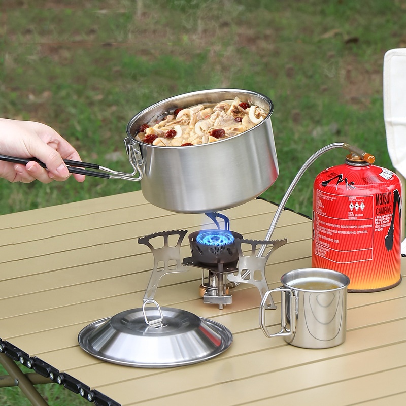 Venda quente 304 aço inoxidáve - Camping Cooking Mess Kit avaliação e preço