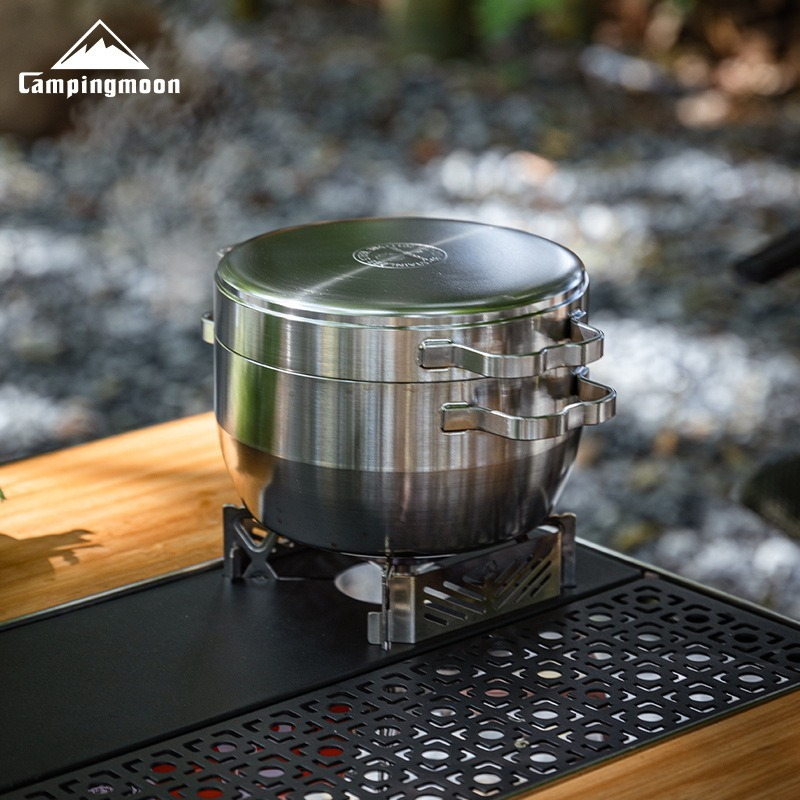 Panela suspensa de aço inoxidá - Camping Cooking Frying Pan avaliação e preço