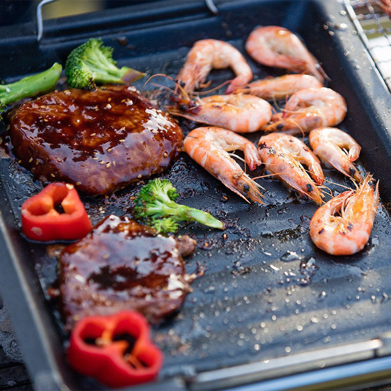 Panela de Grelhar Quadrada Gro - Camping Cooking Frying Pan avaliação e preço