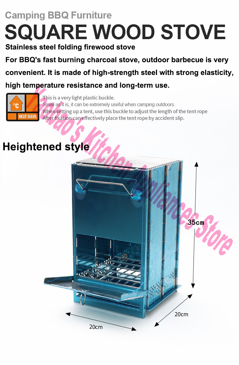 Fogão a Lenha Portátil Desmont - Camping Outdoor Cooking Equipment avaliação e preço